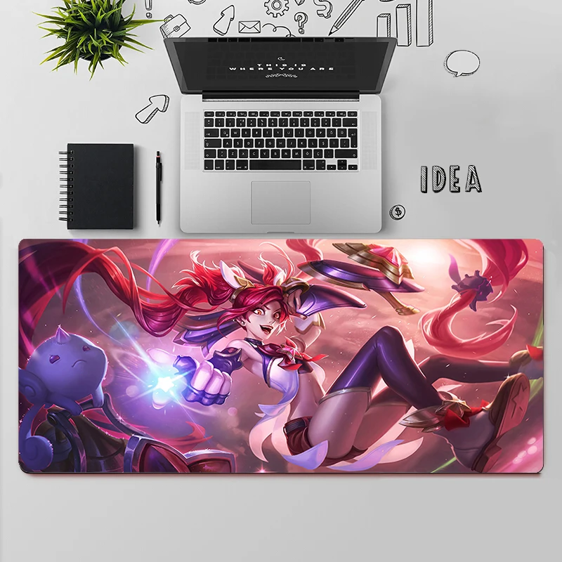 Imagem -02 - Tapete de Mesa Grande Teclado Mousepad Liga das Lendas Jinx Xxl Mause Tapete de Mesa Grande Mouse Pad