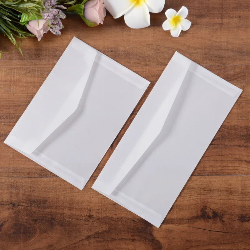 20pcs/lot Custom Transparent Envelope Translucent Paper Envelopes Set Letter Vintage Wedding Invitation Envelopes for Cards