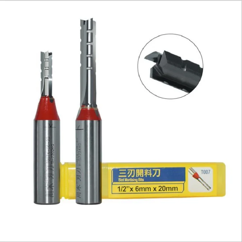 Woodworking tools Chuanmu TCT three-blade cutting Milling cutter Engraving Straight knife can be repaired and ground T007