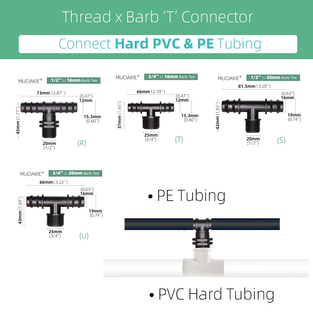16 20 25Mm Buiswaterconnectoren Gelijke Koppeling Adapter Elleboog Tee-End Plug Druppelirrigatie Prikkeldraad Fittingen 1/2 3/4''