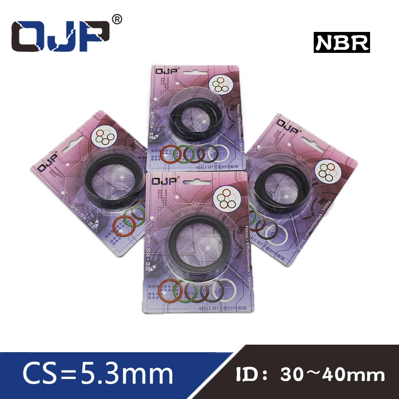 O-ring Waterproof NBR seal O ring Boxed nitrile rubber  Gask thickness CS 5.3mm ID30/31.2/32.5/33.7/38.7/40mm