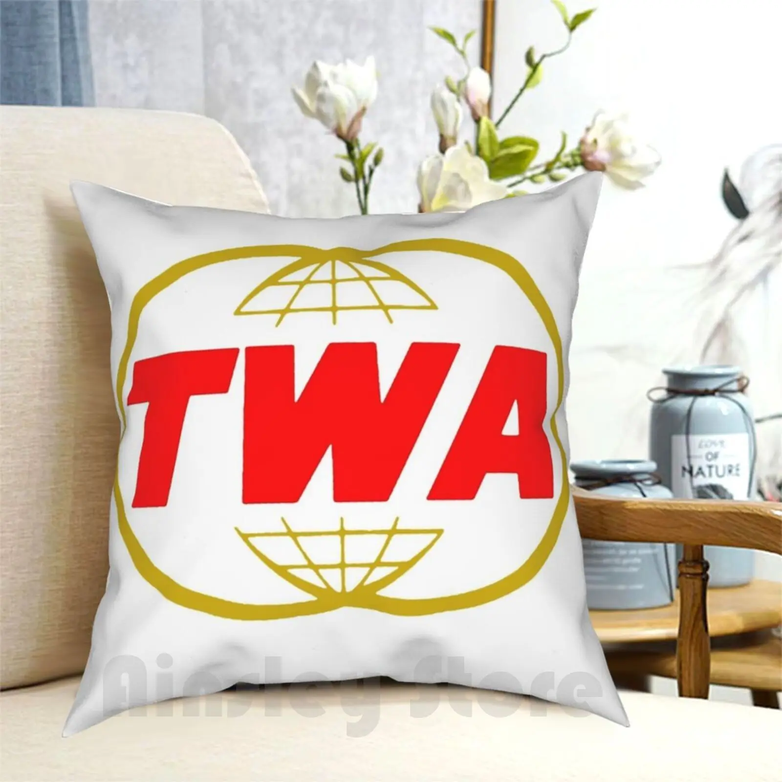 Twa Transworld Usa Pillow Case Printed Home Soft DIY Pillow cover Twa Transworld Usa Panam Boeing Jet Liner Air Travel