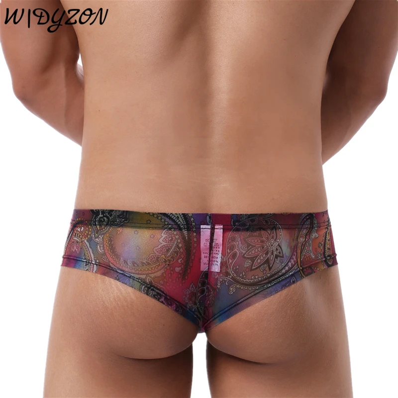 Sexy Mens Boxers Shorts Man Transparent Underwear Men Breathable Boxer Briefs Mesh Print Men\'s Panties Men U Pouch Bikini Shorts