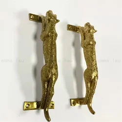 American Brass Furniture Door Handles Golden Leopard Wardrobe Cupboard Cabinet Door Pulls Decoration Drawer Knobs Luxury Handles