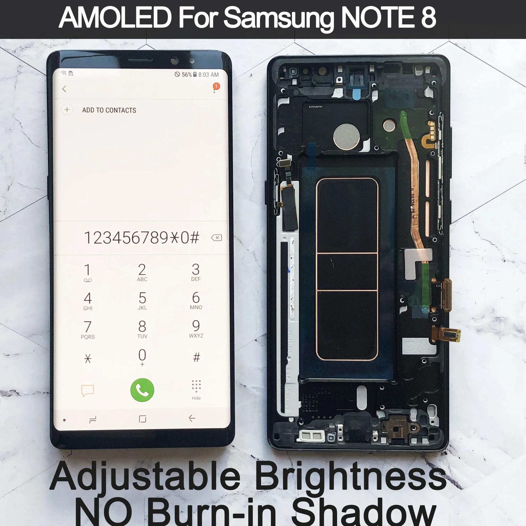 

6.3" AAA AMOLED Display For SAMSUNG Galaxy NOTE 8 LCD N950 N950F N950N For Note8 lcd Touch Screen Replacement Parts NO burn-in