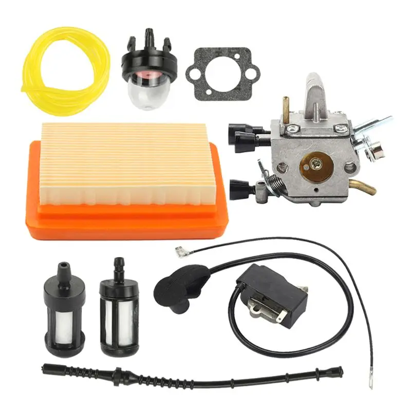 Imagem -02 - para Stihl Fs120 Fs200 Fs250 Fs250r Fs350 Trimmer Brushcutters Kit Carburador 41341200603 41344001301 41341410300 Bobina de Ignição