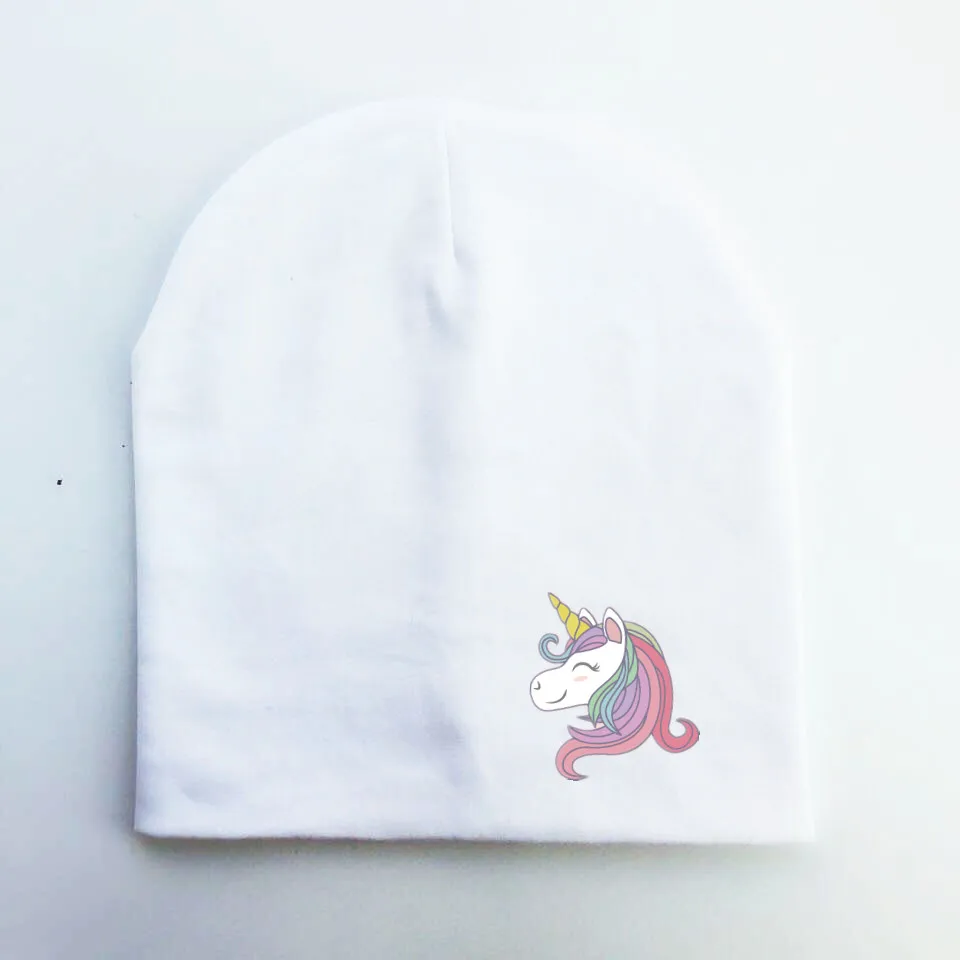 Brand Baby Hat Knit Cotton Cartoon elk unicorn Print Baby Cap For Boy Girls Spring Autumn Winter Children\'s Hats Child Beanie