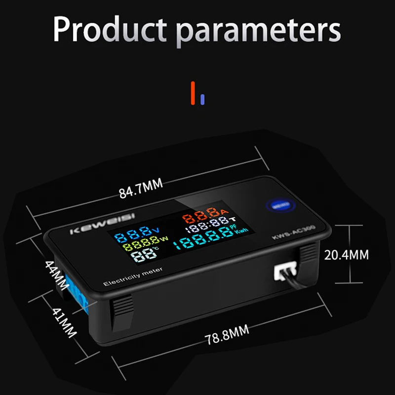 Digital AC 50-300V Voltmeter Ammeter with Timer Reset Function Cumulative Electricity Energy Power Meter Current Capacity Tester