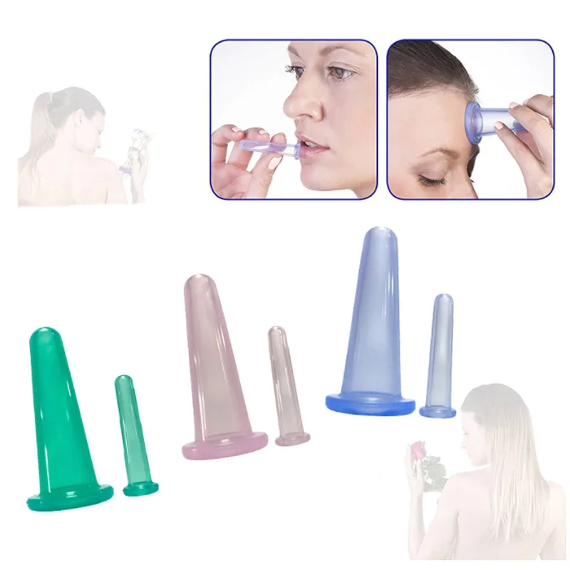 Silica Massage Body Cups Face Suction Cup Anti Cellulite Vacuum Cupping Cans Back Massager Jars Chinese Physiotherapy Kit