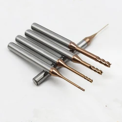 0.2/0.3/0.4/0.5MM HRC60 2/4Flutes solid carbide Long neck Flat End Mills steel end mills cutters Milling cutting tools
