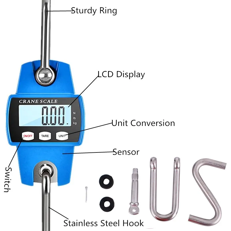 300kg/50g Mini Kran Waagen Haken Skala Elektronische Balance Industrielle Schleife Gewicht Balance Heavy Duty Hängen Küche mit einem gewicht von