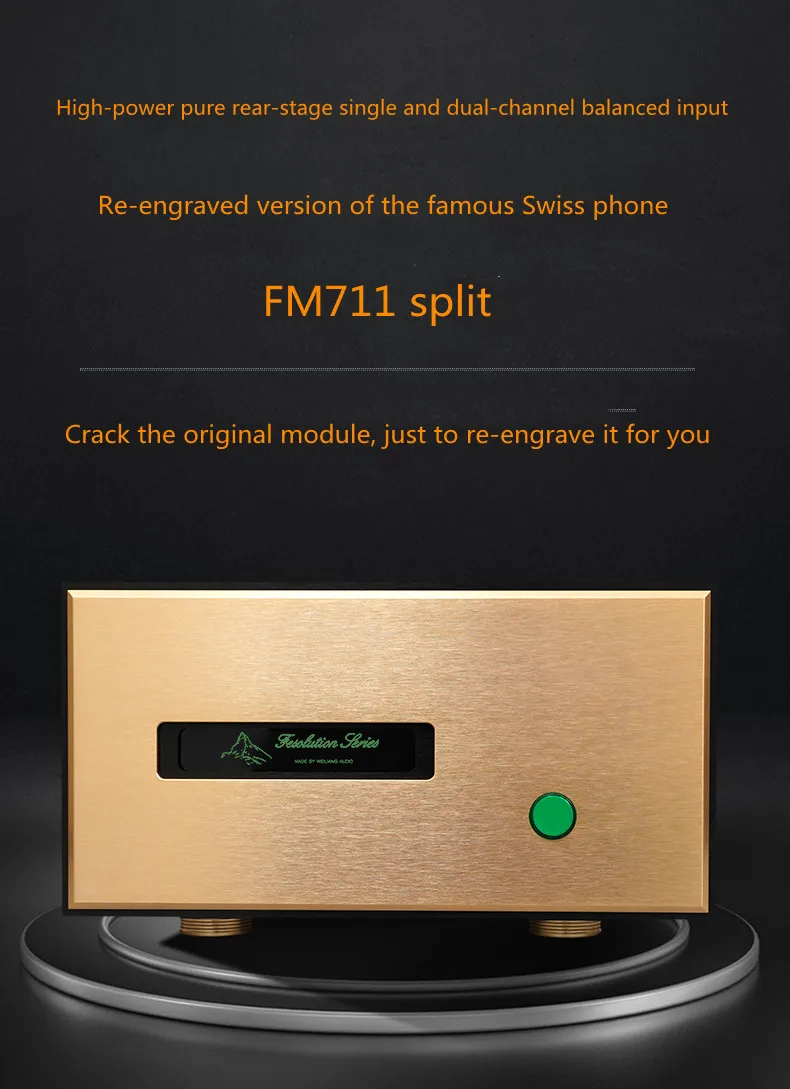 

NEW 2pcs is inspired by the famous Swiss FM711MK2 high-power pure rear stage Split single dual-channel balanced inputAmplifier
