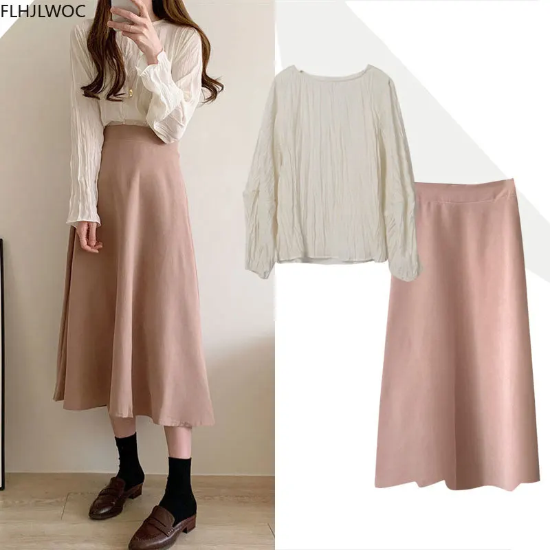 Umbrella Skirt 2020 Fall Autumn Preppy Style Girls Casual Date Wear Cute Sweet Women Solid High Waist A Line Long Vintage Skirts