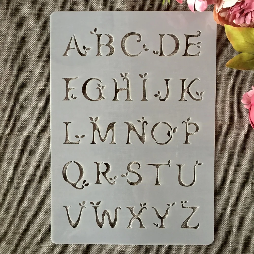 A4 29cm Alphabet English Letters Type B DIY Layering Stencils Painting Scrapbook Coloring Embossing Album Decorative Template