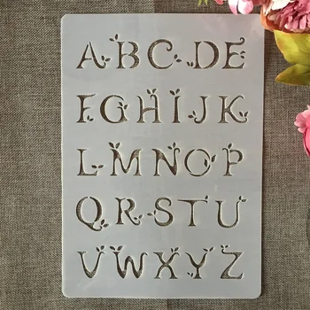A4 29cm Alphabet English Letters Type B DIY Layering Stencils Painting Scrapbook Coloring Embossing Album Decorative Template