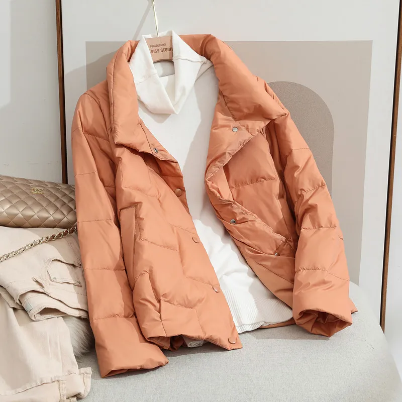 2021 New Spring Fashion 90% White Duck Down Coat Women Slim Warm Jackets Autumn Casual Down jacket Parkas