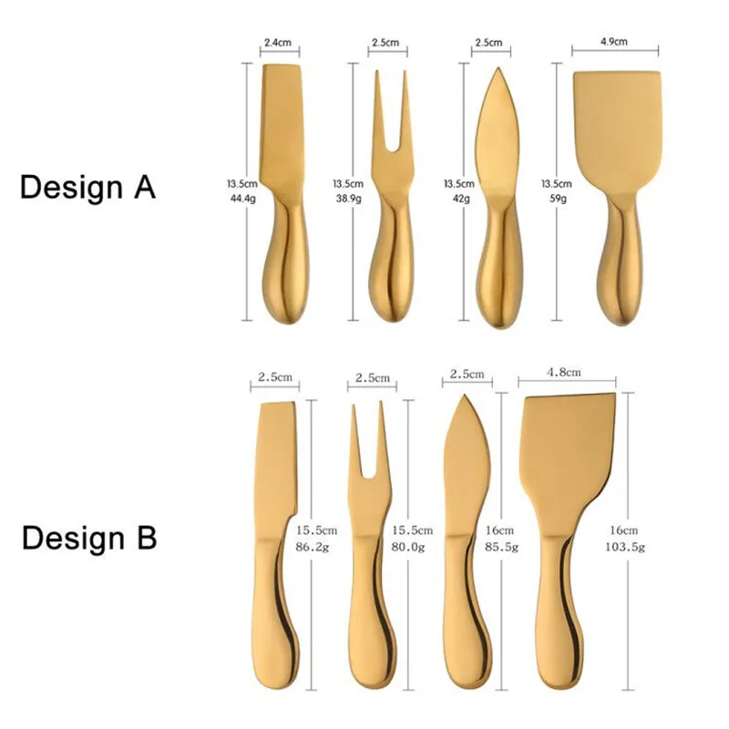 4pcst Cheese Tool Gold Cheese Slicer Cutter Knife Creative Cheese Graters Kitchen Tools Cake Spatula Butter Knife cheese set