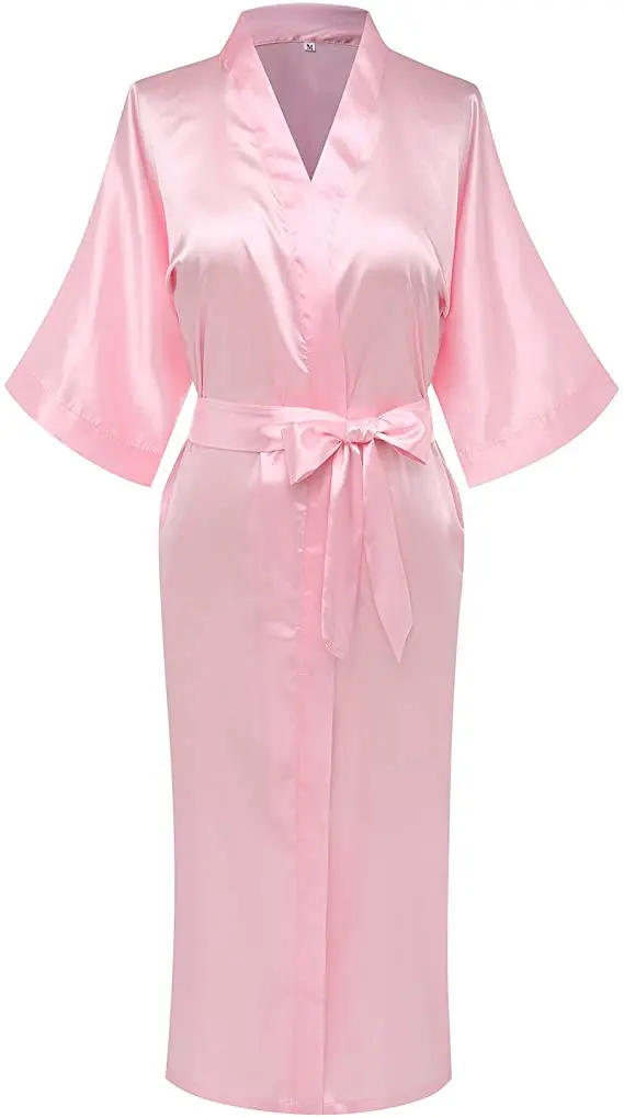 

Sexy women extra long bathrobe Silky Satin robe Charming Women's Lengthened Casual Bathrobe Long Sleeved Robe Homewear