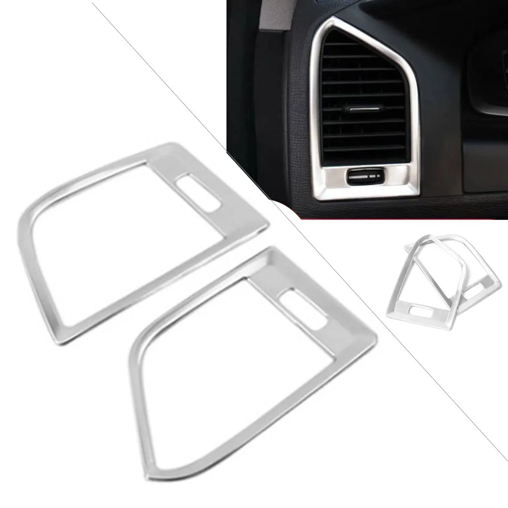 2X Car Interior Dashboard Side Air Vent Outlet Trim Cover Decor For Volvo XC60 2009 2010 2011 2012 2013 2014 2015 2016 2017 LHD