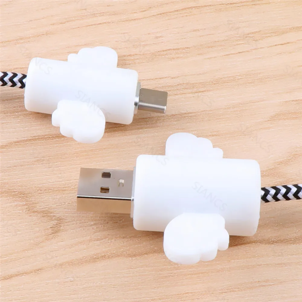 Cute Angel Wing Cable Protector Type C USB Charger Protector Cable Winder Organizer Holder For Micro Usb C Data Line Cover