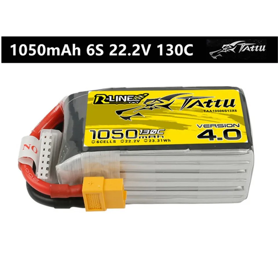 

Аккумулятор Lipo 6S 1300 мАч Tattu RLINE 4,0 ACE Lipo 22,2 в 1050 мАч 1400 мАч 130C XT60 Штекерный разъем для FPV гоночного дрона квадрокоптера