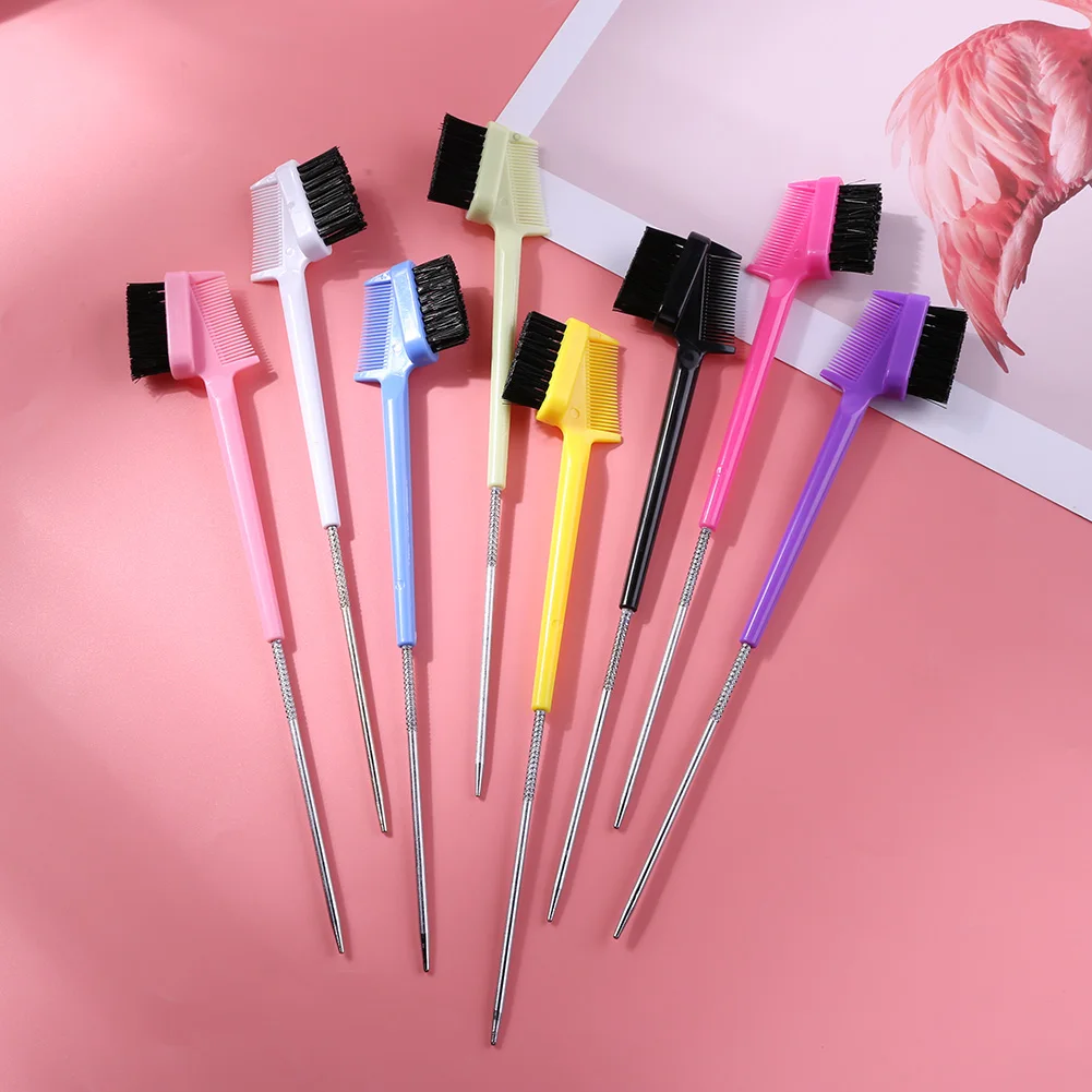 Double Sided Steel Pin Tail Hair Brush Edge Control Hair Comb Beauty Makeup Tool Lightweight Easily Carrying Hair Part