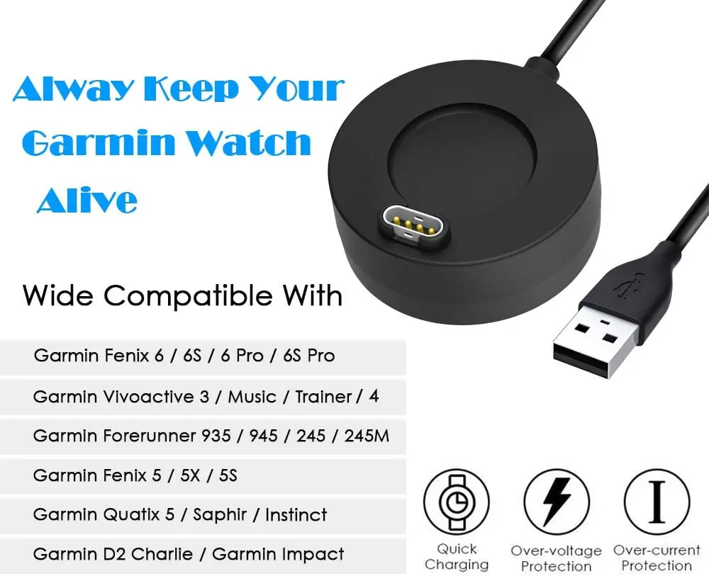 Şarj ünitesi USB şarj kablosu kablosu Garmin Fenix 5/5S/5X artı 6/6S/6 artı/6S 6X pro safir Venu Vivoactive 4/3 945 245 45 Quatix 5