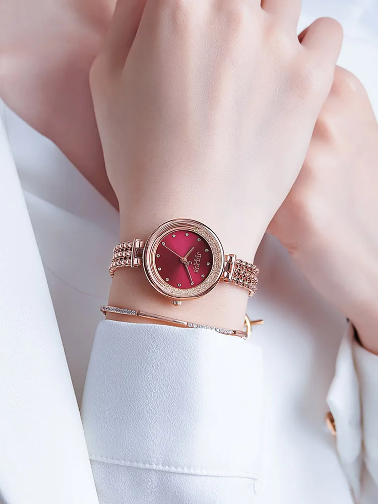 Moving Rhinestone Julius Lady Women's Watch Japan Quartz Elegant Fashion Hours Bracelet Stainless Steel Girl's Birthday Gift Box