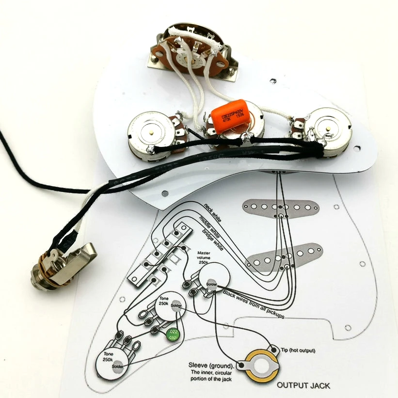 Guitar Pickups Wiring Harness Guitar 250K Copper shaft potentiometer Guitar Pickups, Suitable