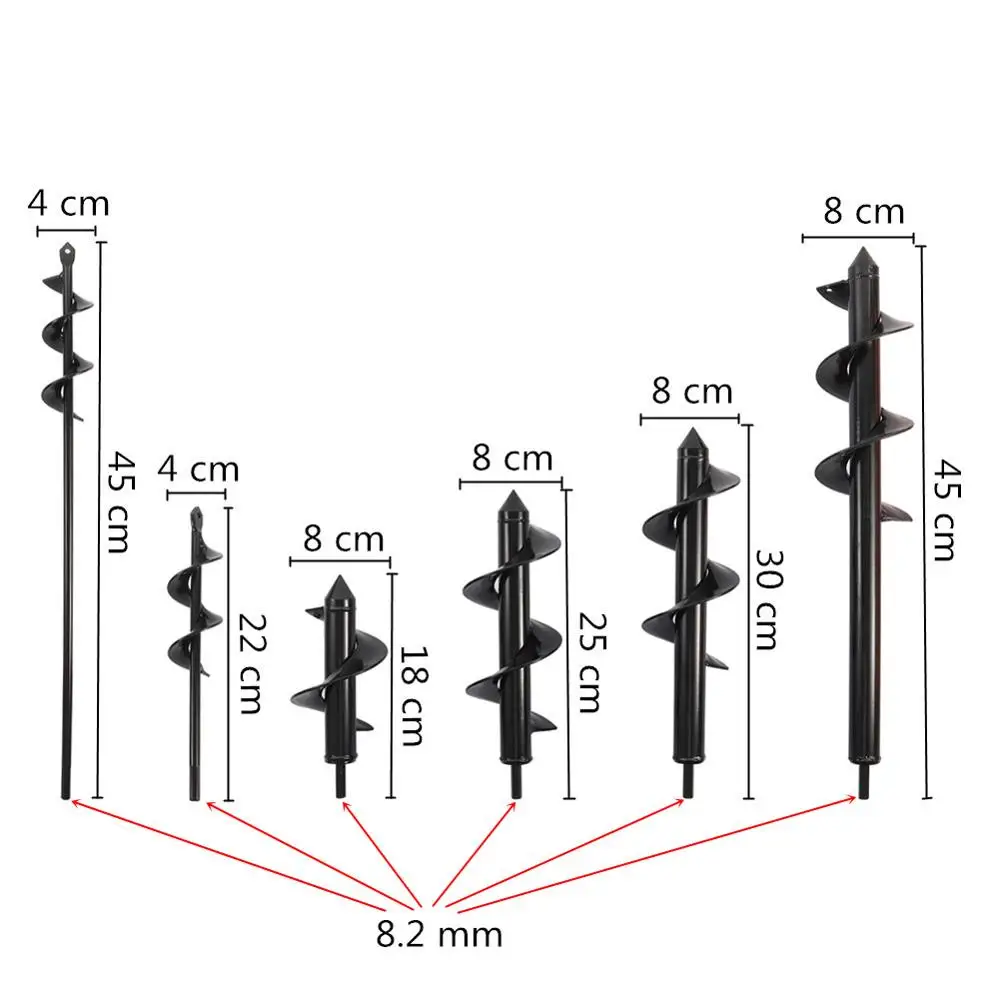 Imagem -02 - Broca Espiral para Jardim Ground Drill Bit Auger Semente Planta Plantação de Flores Hole Digger Tool Tamanhos