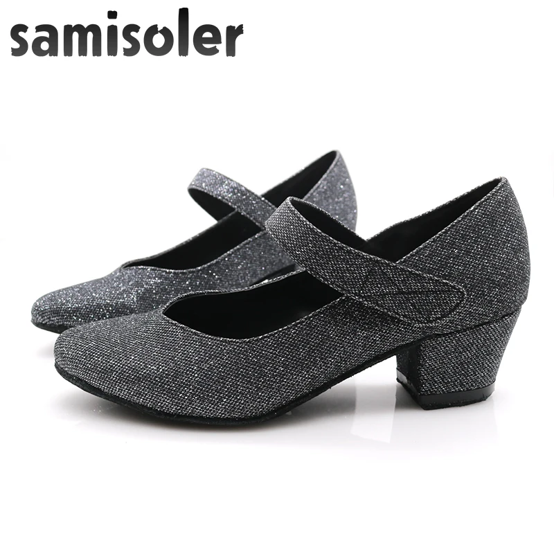 

SamisolerWomen Ballroom Latin Dance Shoes Ladies Satin Closed Toe Salsa Tango Waltz Dance Shoes Slim Heel 4cm