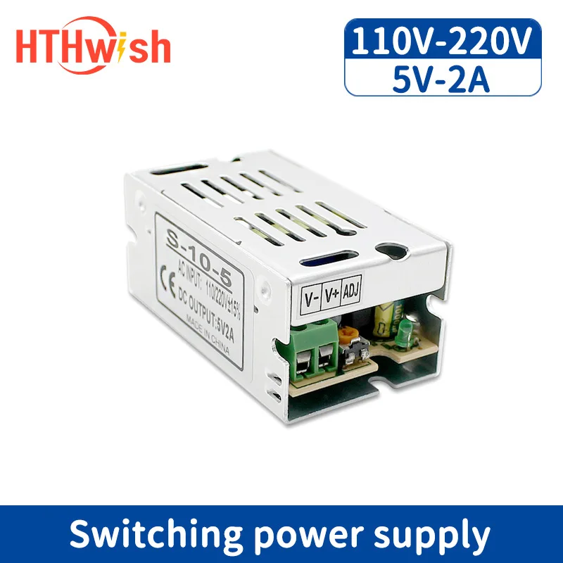 

HTHwish 5V 2A Switching Power Supply 220V To 5 Volt Power Supply 10W Transformer AC TO DC Led Driver for Led Strip CCTV