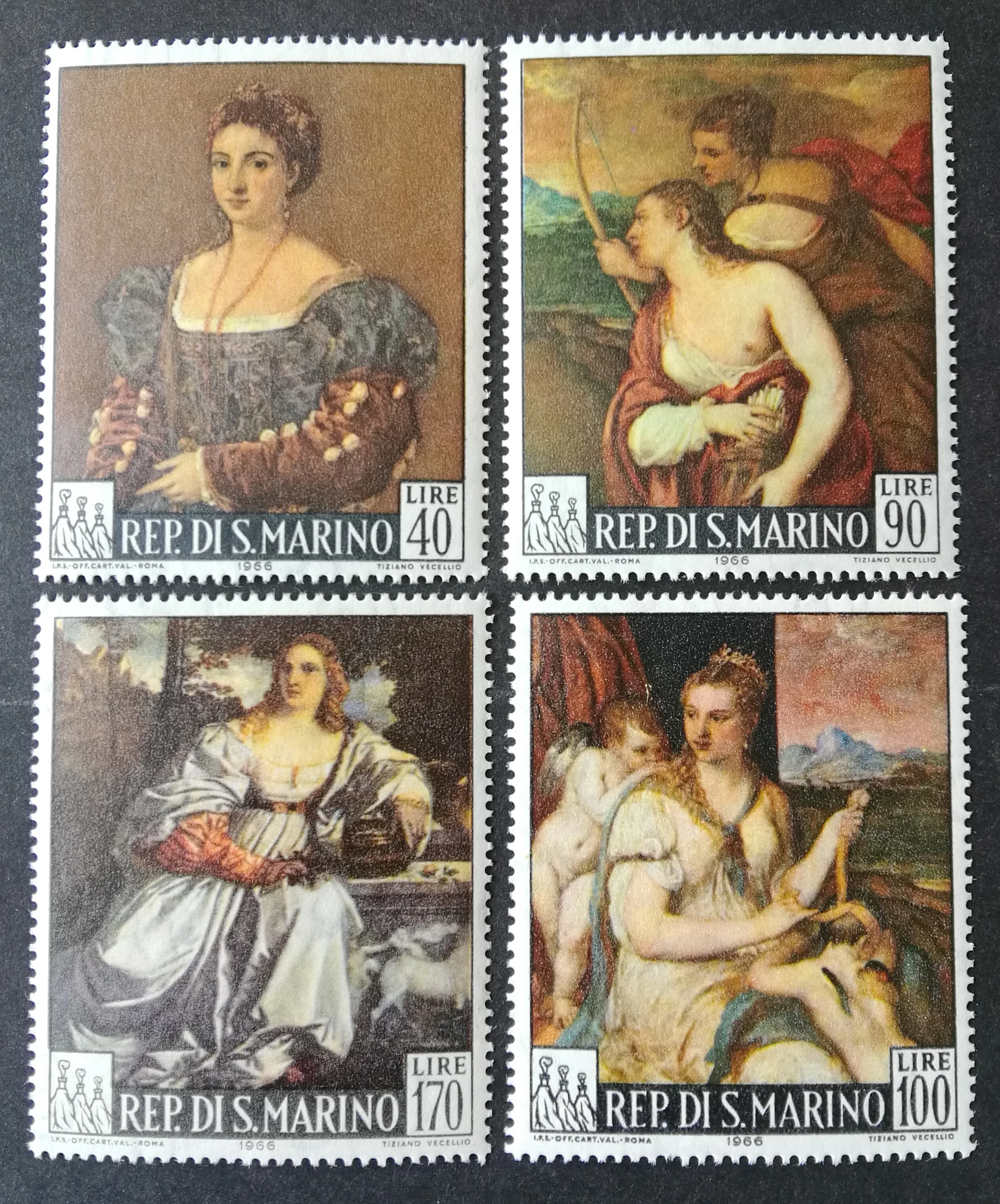 4Pcs/Set New San Marino Post Stamp 1966 Titian Painting Stamps MNH