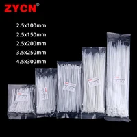 500pcs Self-Locking Nylon Cable Ties Set 3.5*250 4.5*300 Plastic Zip Loop Wire 4-6-8-10-12inch Wrap Fixed Binding High Tensile 2