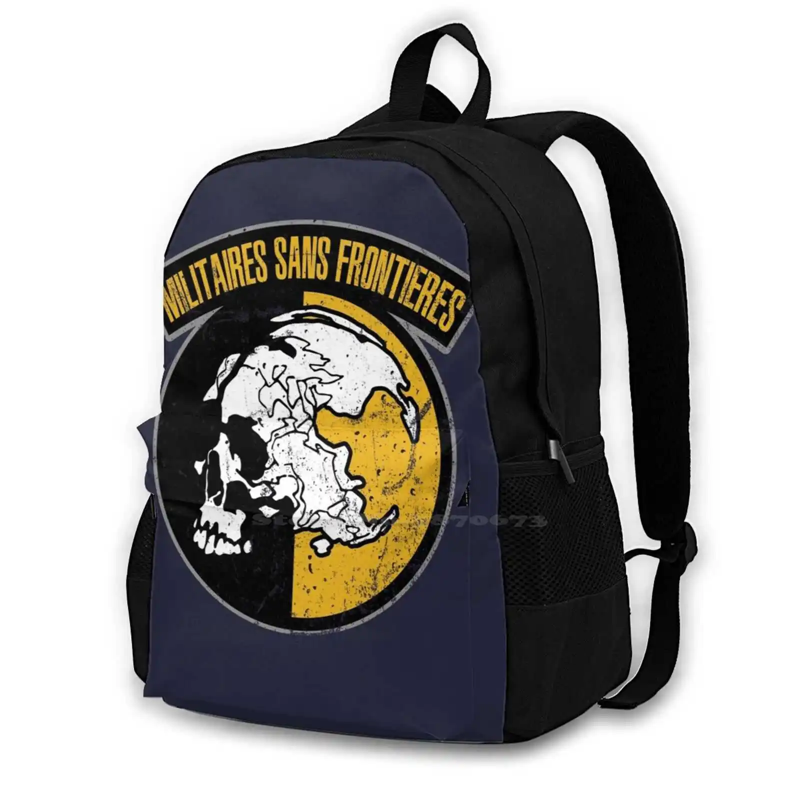 

Mgs-Logo Pattern Design Bag Student'S Backpack Metal Gear Solid Mgs Solid Snake Game Gamer Badass Big Boss Phantom Pain Snake