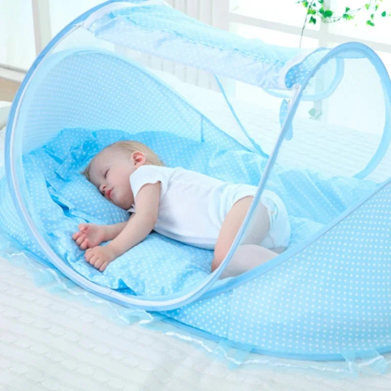 Baby Bedding Crib Netting Folding Baby Mosquito Nets Bed Mattress Pillow 0-3 Years Old Travel Bed Supplies For Baby Bedding