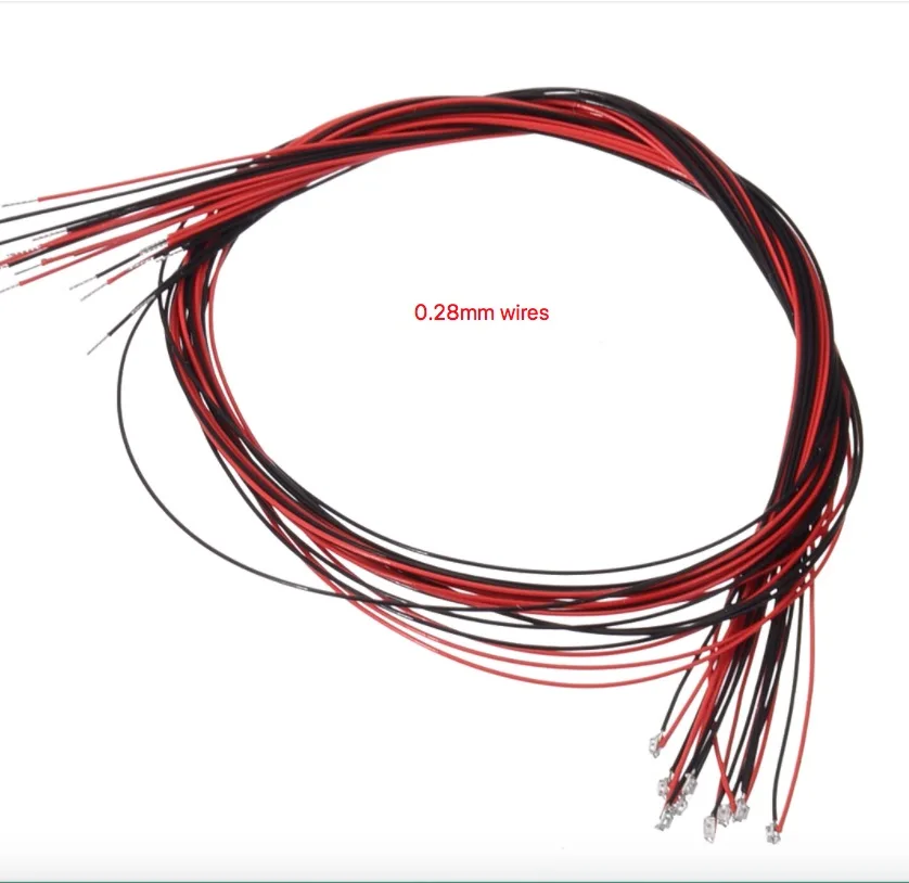 10ชิ้น0402 0.28มม. SMD บัดกรีไมโครลิตซ์แบบมีสายนำ20ซม. 3V ไฟแพทช์สำหรับการทำโมเดลสถาปัตยกรรมไดโอรามา