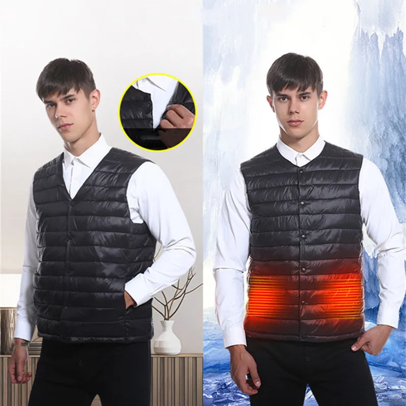 Thickened Men's Windbreaker Intelligent Heating Men Waistcoat Ski Suit Outdoor Tooling Trekking Camping Soft Shell Vest