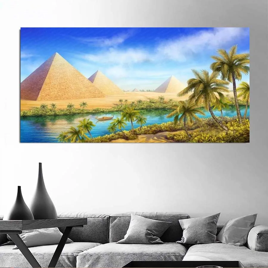 

5d diy diamond painting Full square drill mosaic set Egypt pyramid landscape diamond Embroidery round rhinestone art home decor