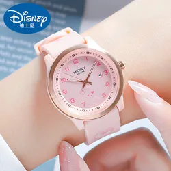 Disney Original Women Casual Quartz Wristwatch Micky Mouse Cartoon Graffiti Silicone Band Lovely Girl Youth Teenager Dress Clock