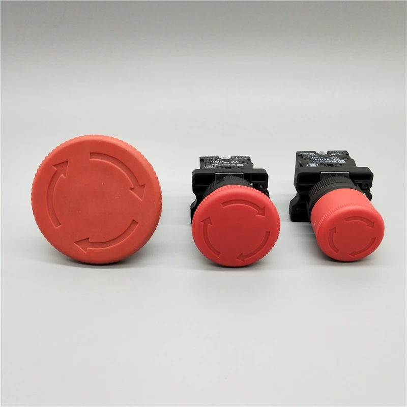 22mm zatrzymanie awaryjne grzyb przełącznik wciskany ZB2-BE102C czerwony NC XB2-ES542 sterowania rozrusznik elektryczny przełącznik 600V/10A