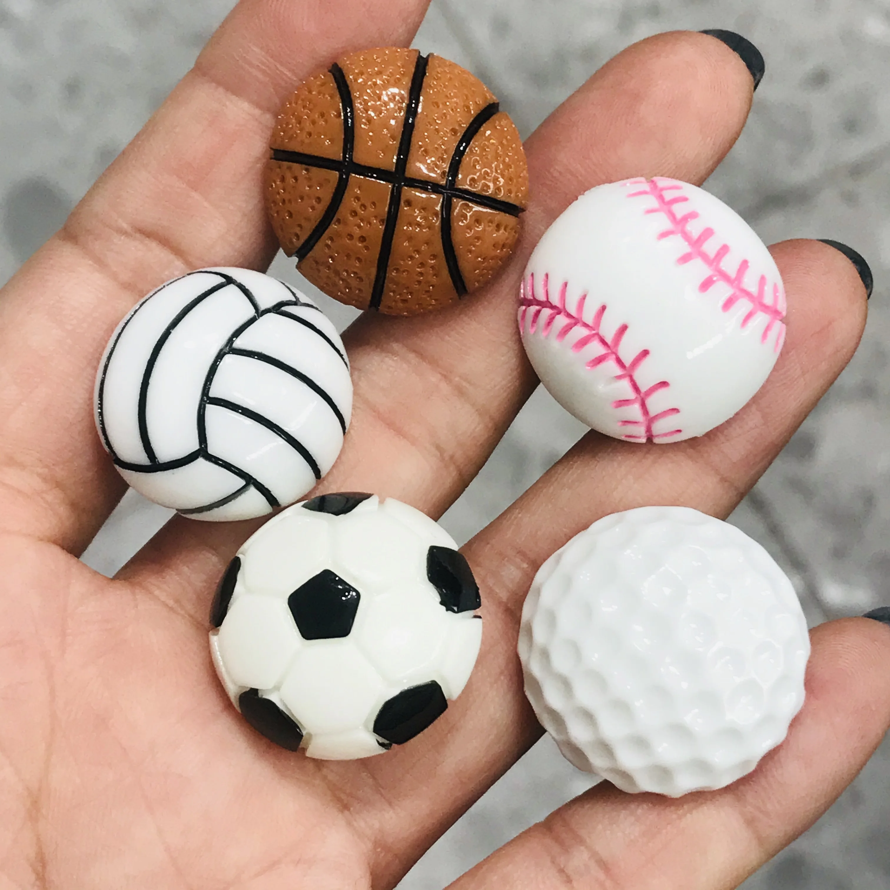 1Pcs Simulation Ball Sports Balls Style Shoe Accessories Shoe Buckle Charms 3D Resin  Shoe Decoration Fit  Wristbands