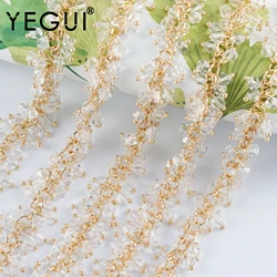YEGUI C215,diy chain,18k gold plated,copper metal,zircon,jewelry findings,charms,diy bracelet necklace,jewelry making,50cm/lot