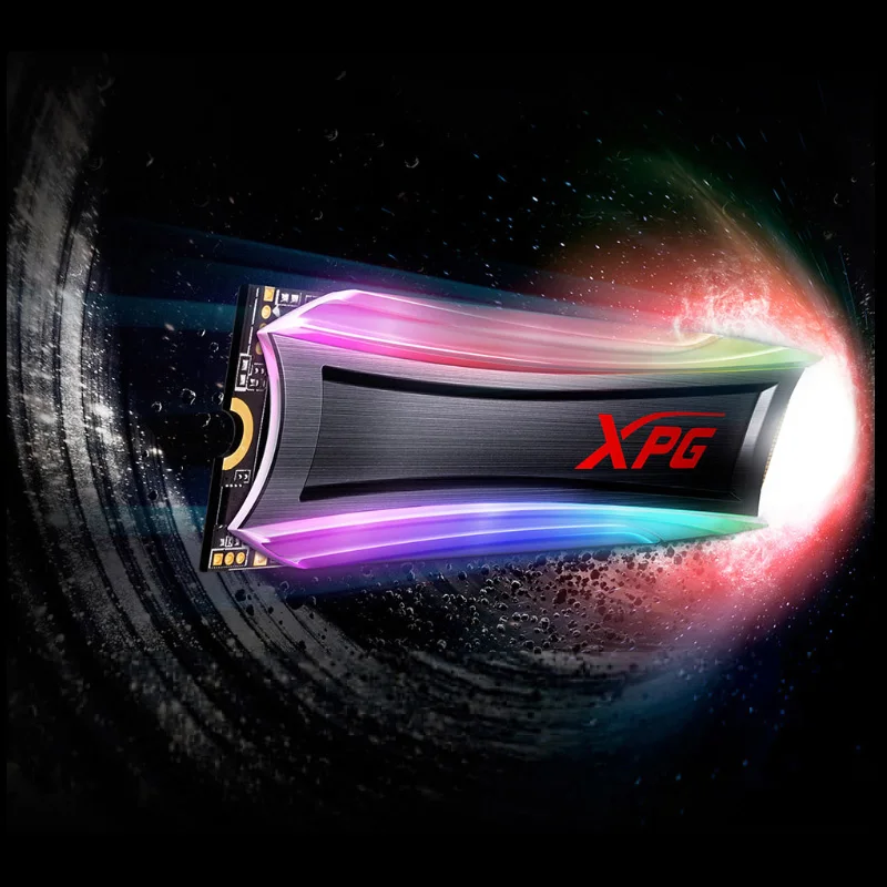 ラップトップおよびデスクトップ用のADATA-XPG spectrix ssd、s40g、rgb、m2、ソリッドステートドライブ、256 gb、512gb、1テラバイト、m.2 2280、pcie、ssd、spectrix、s40g