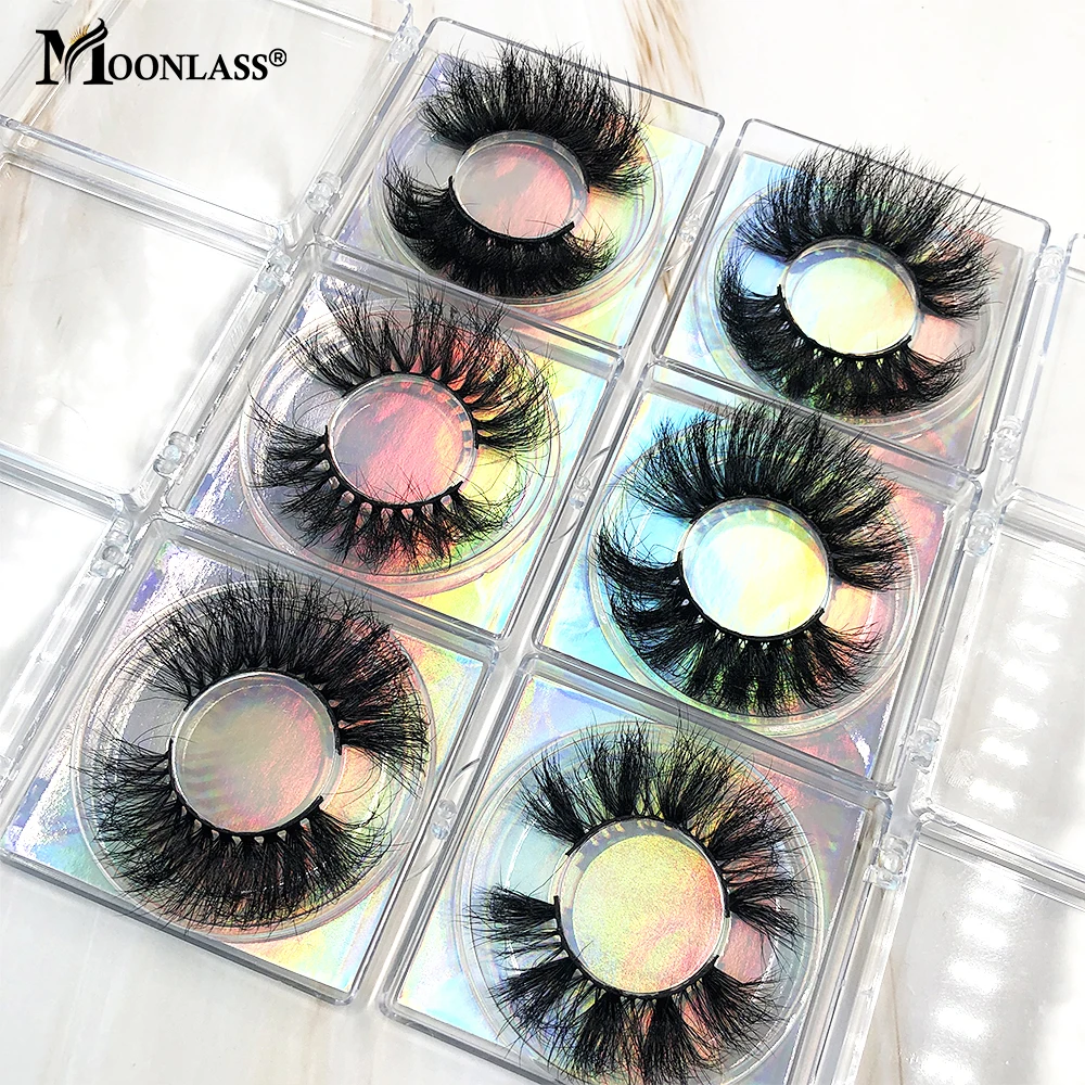 Wholesale 3D 5D Mink Lashes Fluffy Mink Lashes Messy 22-25MM Mink Eyelashes Dramatic Beauty False Eyelashes Box Package Vendor