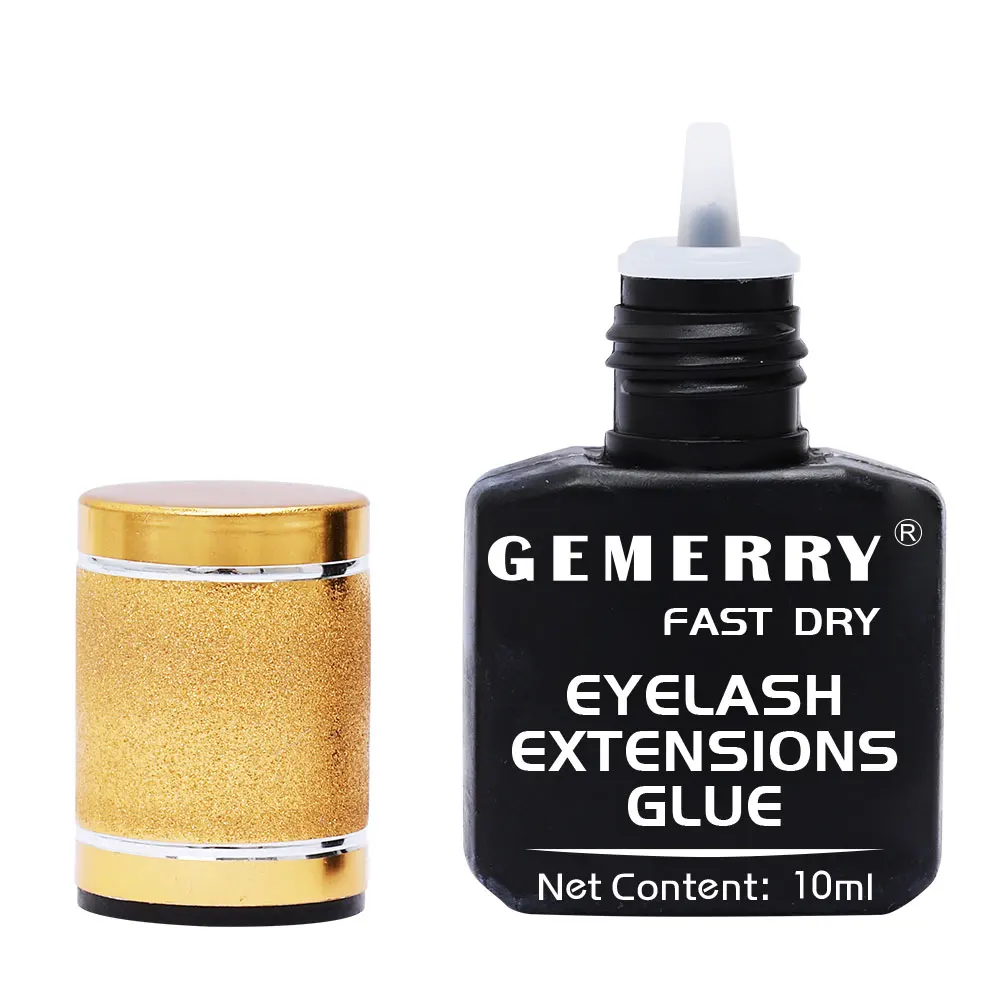 Gemerry Kleber für Wimpern verlängerung 10ml schwarz wasserdicht falsche Wimpern Kleber profession elle Make-up Kleber Wimpern kleber Werkzeuge