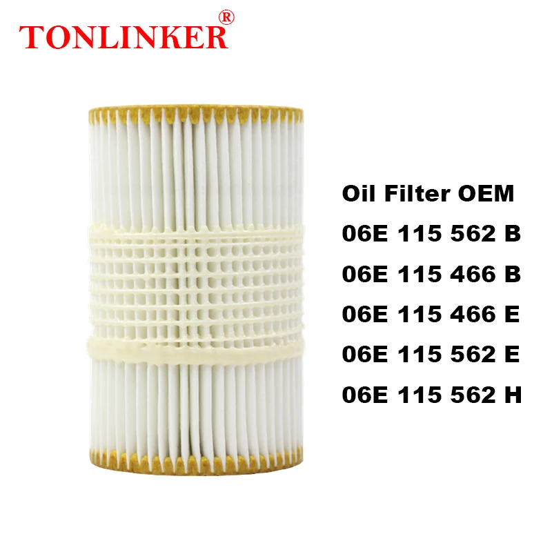 TONLINKER Oil Filter 06E115562B For Audi Q7 4M 2nd 3.0TFSI 3.0 55TFSI Quattro 2015 2016 2017 2018 2019 2020 CREC 06E115466E