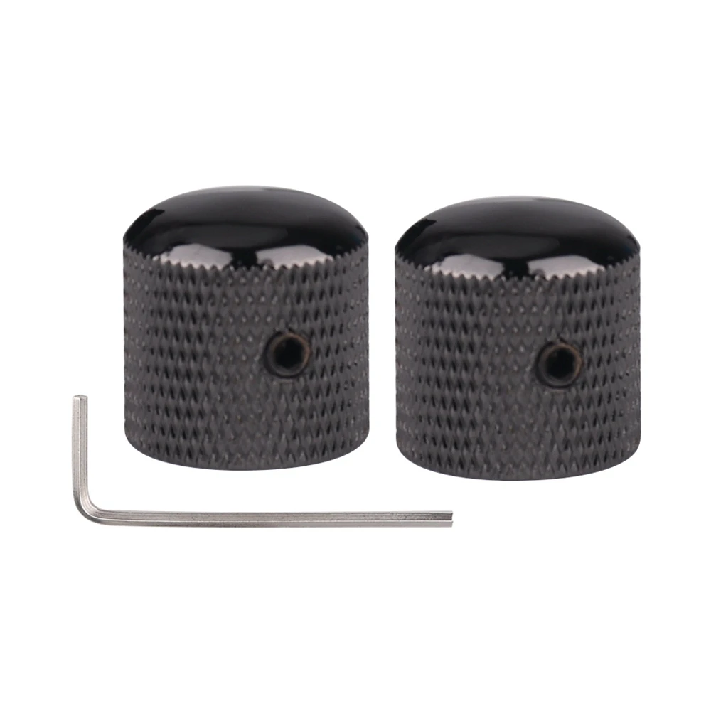 1 stücke/2 stücke Metall Dome Knöpfe Elektrische Bass Gitarre Knöpfe Volume Tone Control Knöpfe mit Schlüssel Bronze/BK/CR/GD/Schwarz Nickel – Detail 4