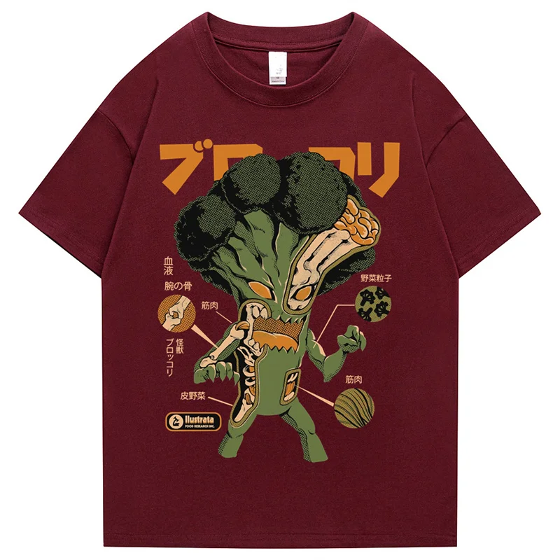 2021 Men's Hip Hop T-shirt Japanese Harajuku Cartoon Monster T-shirt Streetwear Summer Top T-shirt Cotton Wild Vegetable T-shirt