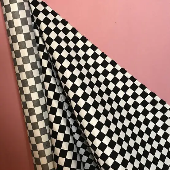 Chess Fabric150*200cm Black and White Grid Vintage Plaid Women